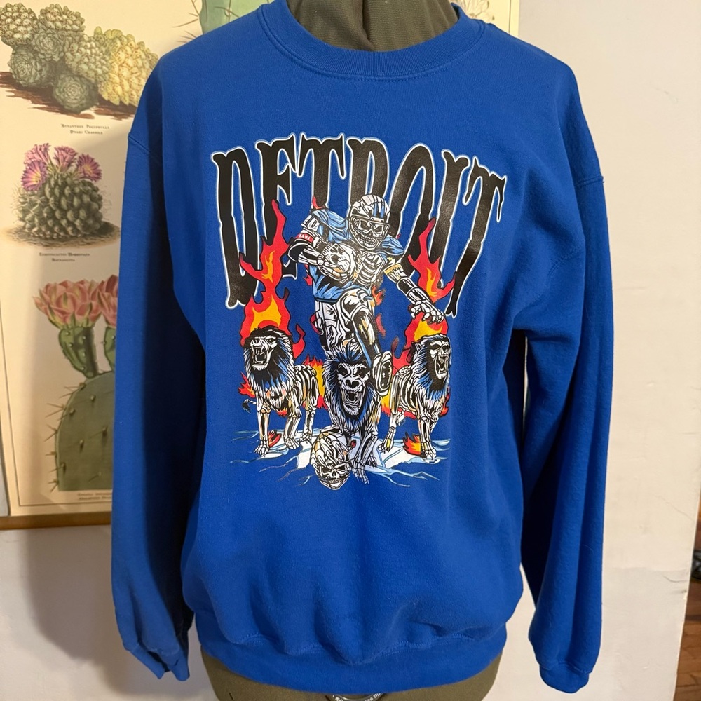 Detroit Lions Football Crewneck Sweatshirt